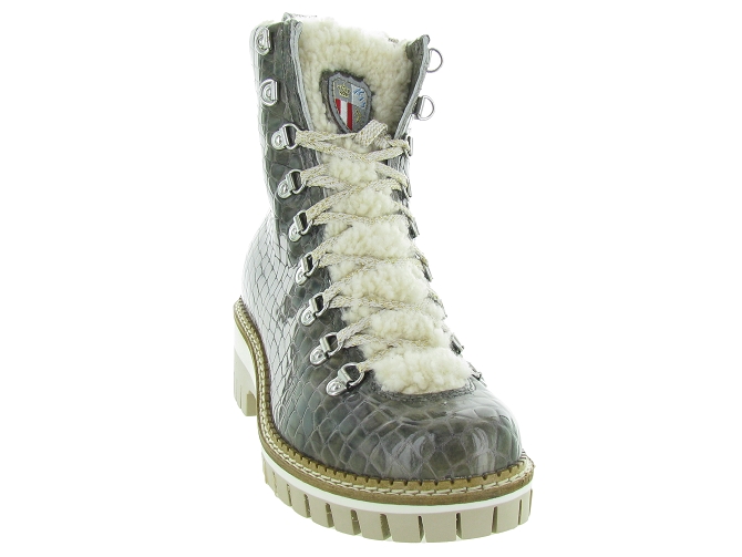 apres ski bottes fourrees - Botte de neige - femme - Cuir - Gris - New italia shoes4912101_3