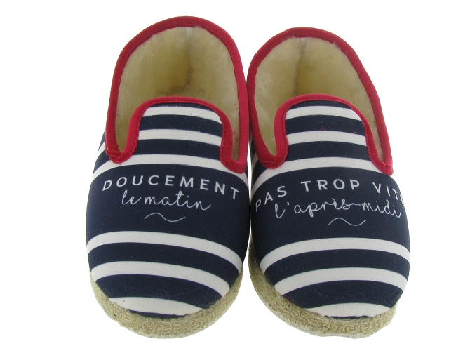 chaussons et pantoufles - Charentaises Hiver - homme - Synthétique - Bleu - Chausse mouton