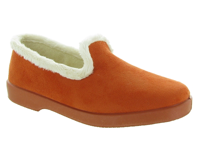 chaussons et pantoufles - Charentaise - femme - Nubuck - Orange - La maison de l espadrille