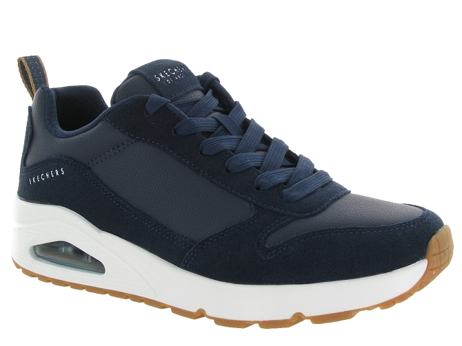 baskets et sneakers - Confort - homme - Cuir - Bleu - Skechers footwear