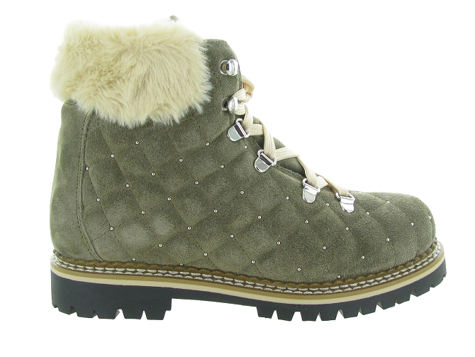 apres ski bottes fourrees - Botte de neige - femme - Cuir - Kaki - La thuile4917402_2