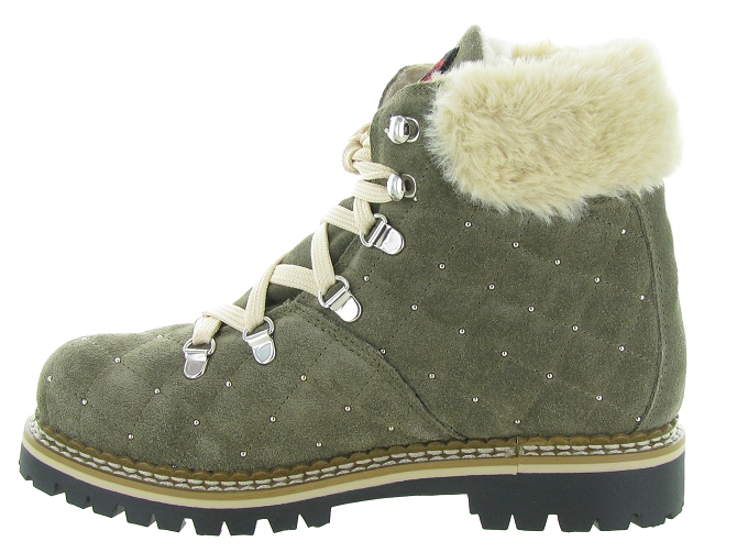 apres ski bottes fourrees - Botte de neige - femme - Cuir - Kaki - La thuile4917402_4