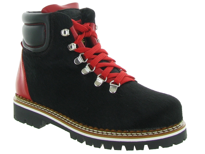 apres ski bottes fourrees - Botte de neige - femme - Cuir - Noir - La thuile