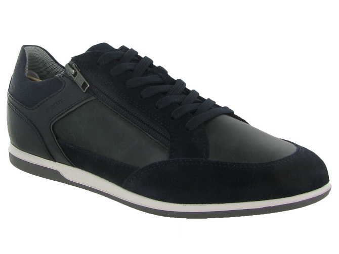 chaussures a lacets - Confort et décontracté - homme - Cuir - Bleu - Geox