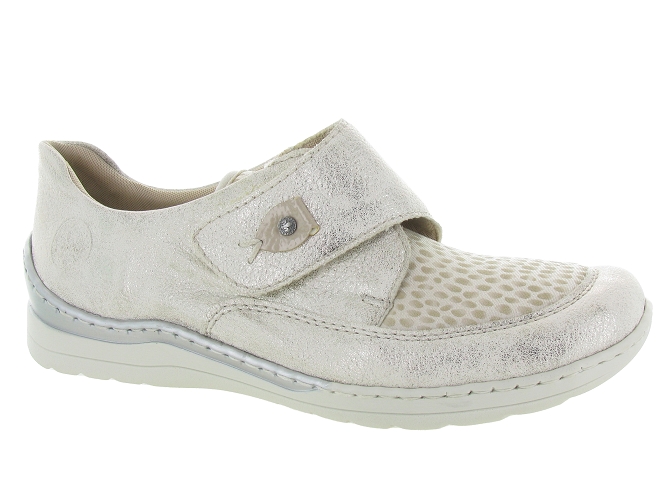 chaussures a lacets - Lacets détente - femme - Synthétique - Beige - Rieker