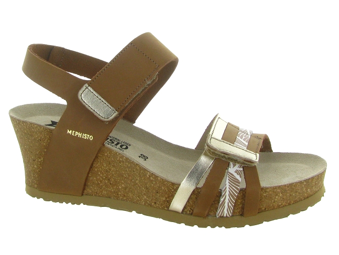 sandales et nu pieds - Confort - femme - Cuir - Camel - Mephisto