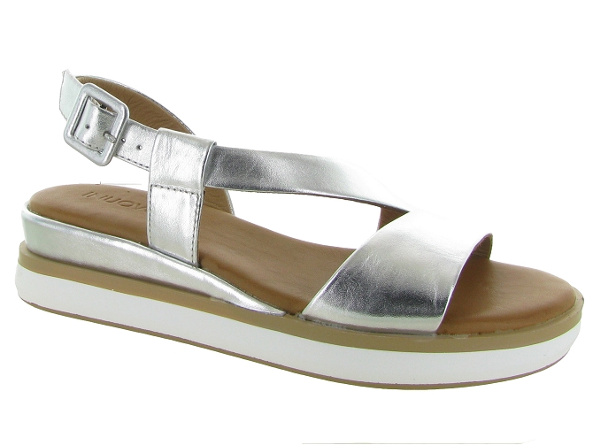 sandales et nu pieds - Casual - femme - Cuir - Argent - Inuovo