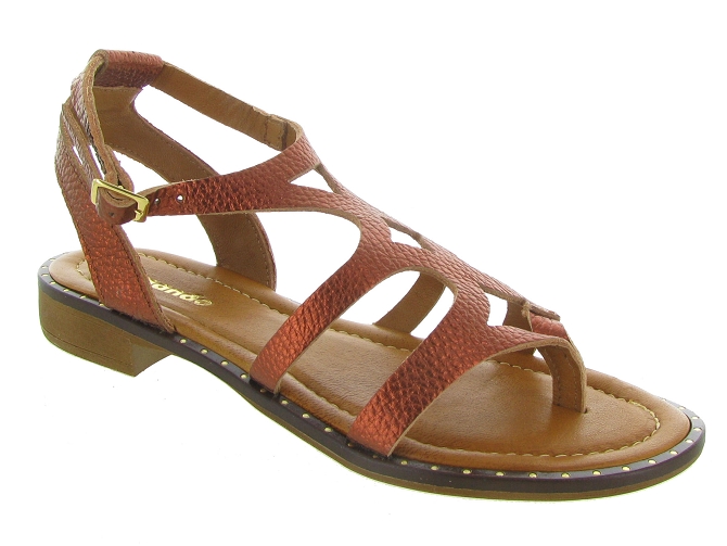 sandales et nu pieds - Casual - femme - Cuir - Orange - Donna lucca