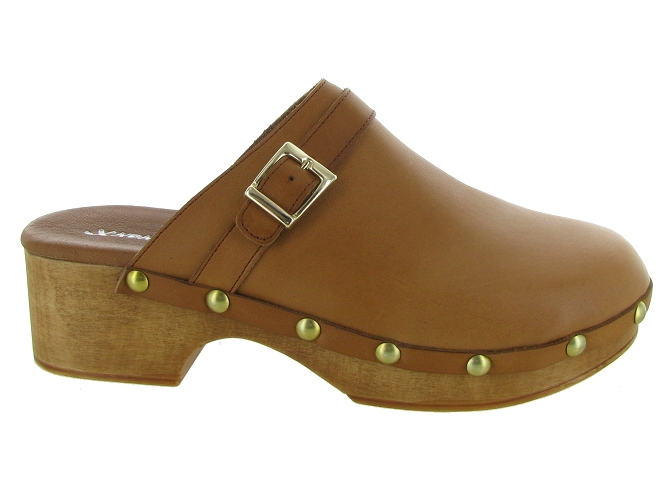 sandales et nu pieds - Mule Sabot - femme - Cuir - Marron - Xapatan4960001_2