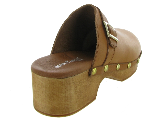 sandales et nu pieds - Mule Sabot - femme - Cuir - Marron - Xapatan4960001_5