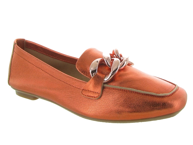 mocassins - Elégant - femme - Cuir - Orange - Reqins