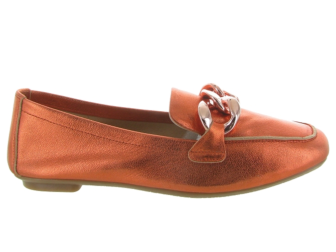 mocassins - Elégant - femme - Cuir - Orange - Reqins4960801_2