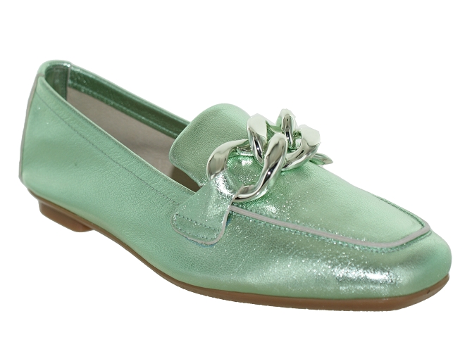 mocassins - Elégant - femme - Cuir - Vert - Reqins