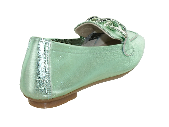 mocassins - Elégant - femme - Cuir - Vert - Reqins4960802_5