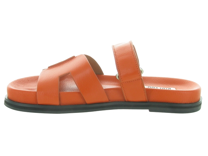 sandales et nu pieds - Mule Sabot - femme - Cuir - Orange - Bibi lou4961104_4