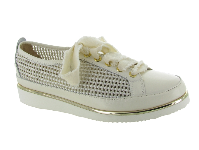 chaussures a lacets - Lacets détente - femme - Cuir - Blanc - Xsa