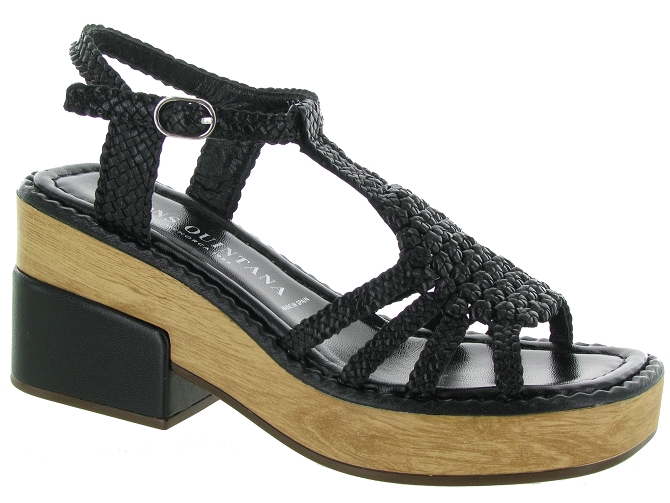 sandales et nu pieds - Casual - femme - Cuir - Noir - Pons quintana