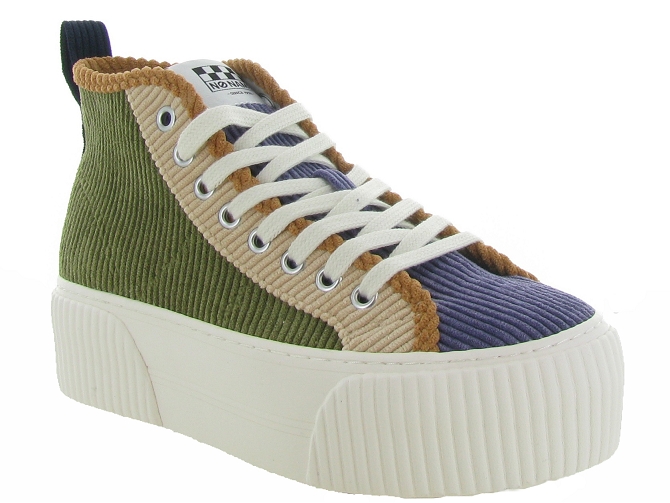 baskets et sneakers - Montante - femme - Toile  - Vert - No name