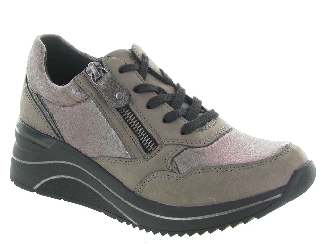 chaussures a lacets - Lacets détente - femme - Cuir - Gris - Remonte