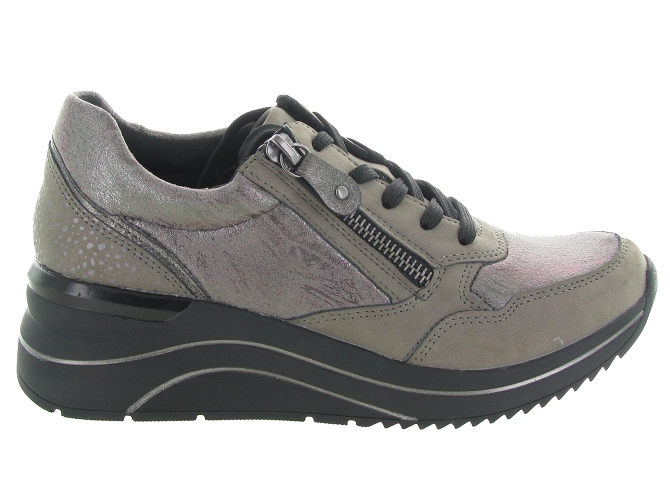 chaussures a lacets - Lacets détente - femme - Cuir - Gris - Remonte4984101_2