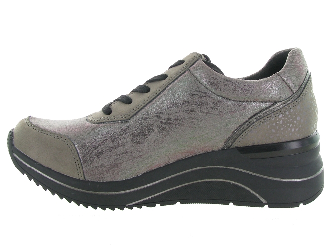 chaussures a lacets - Lacets détente - femme - Cuir - Gris - Remonte4984101_4