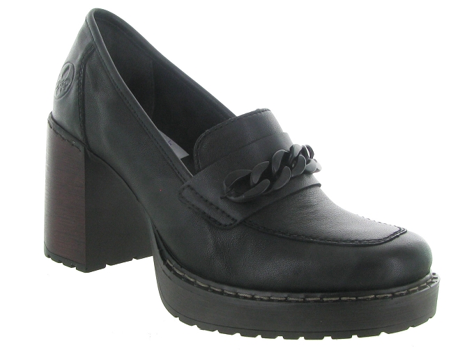 mocassins - Elégant - femme - Cuir - Noir - Rieker