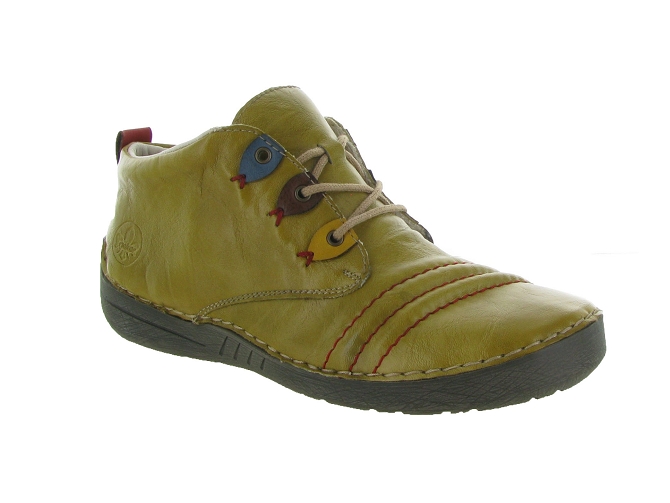 chaussures a lacets - Lacets détente - femme - Synthétique - Jaune - Rieker