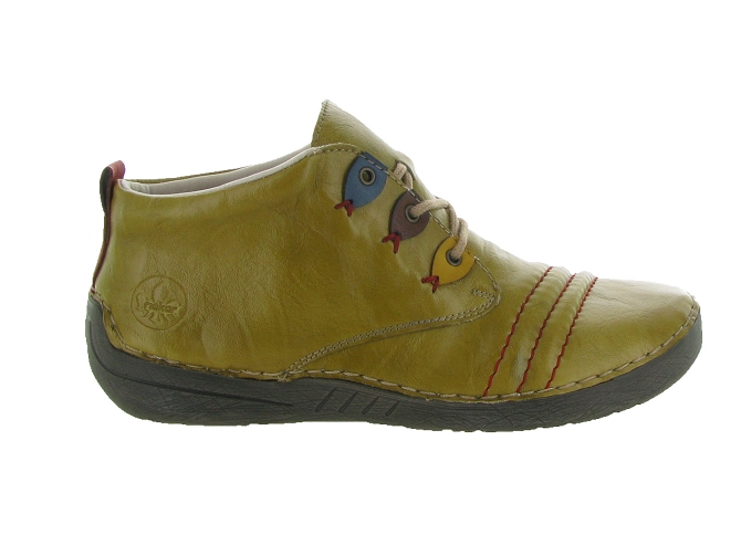 chaussures a lacets - Lacets détente - femme - Synthétique - Jaune - Rieker4987101_2