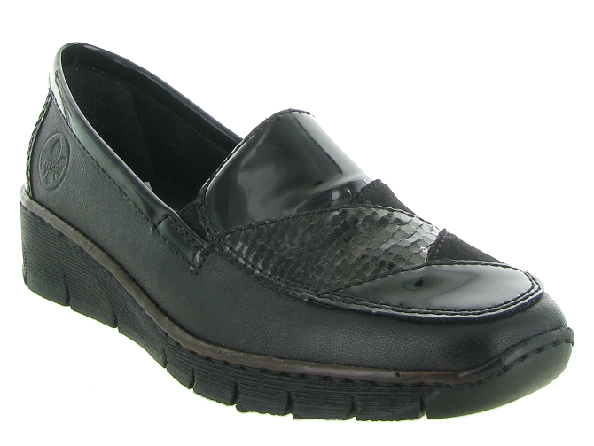 mocassins - Elégant - femme - Cuir - Noir - Rieker