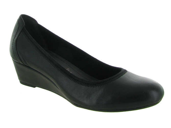 ballerines - Ballerine compensée - femme - Cuir - Noir - Tamaris