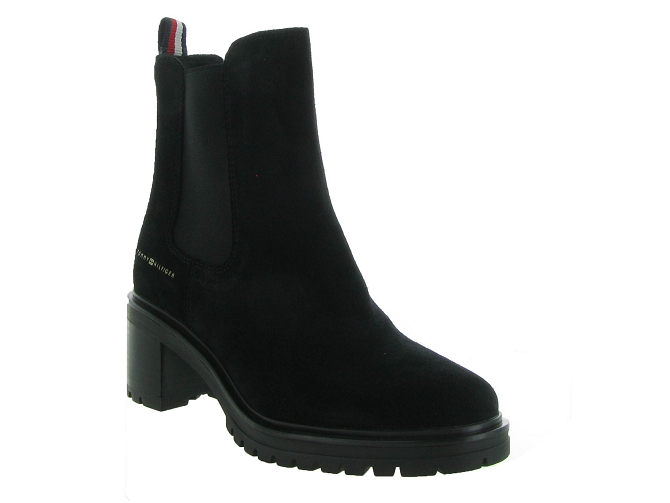 bottines et boots - Chelsea - femme - Nubuck - Noir - Tommy hilfiger