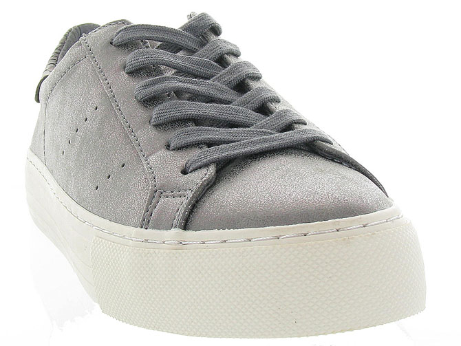 baskets et sneakers - Tendance - femme - Cuir - Gris - No name5019002_3