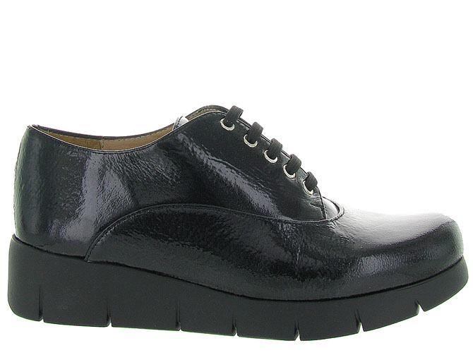 chaussures a lacets - Derby chic - femme - Cuir - Noir - Unisa5021801_2