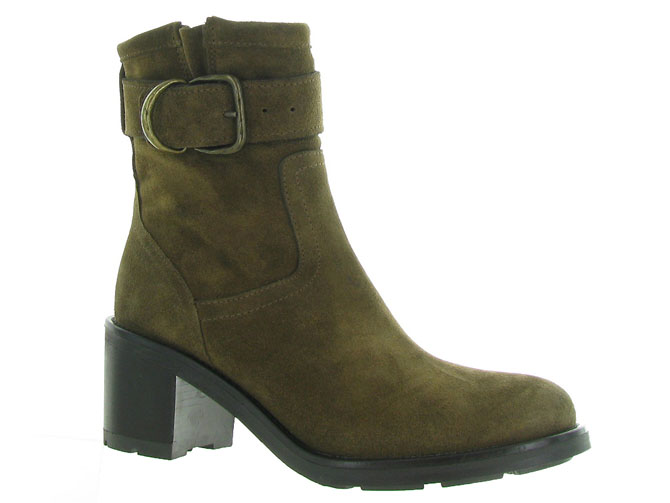 bottines et boots - Motardes & Rock and roll - femme - Cuir - Beige - Julie dee