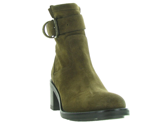 bottines et boots - Motardes & Rock and roll - femme - Cuir - Beige - Julie dee5249103_3