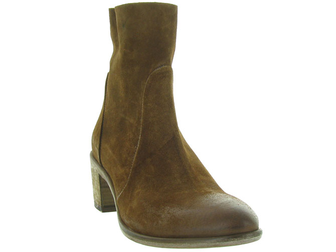 bottines et boots - Santiag - femme - Nubuck - Marron - Julie dee5249301_3