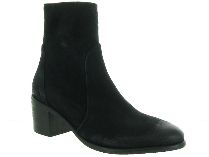 bottines et boots - Santiag - femme - Nubuck - Noir - Julie dee