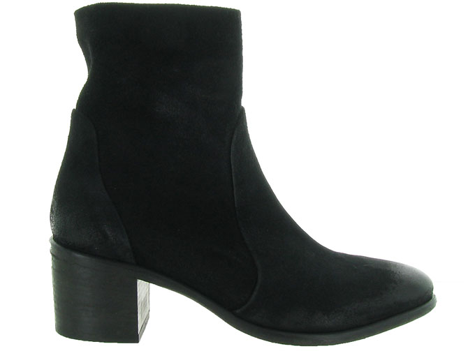 bottines et boots - Santiag - femme - Nubuck - Noir - Julie dee5249303_2