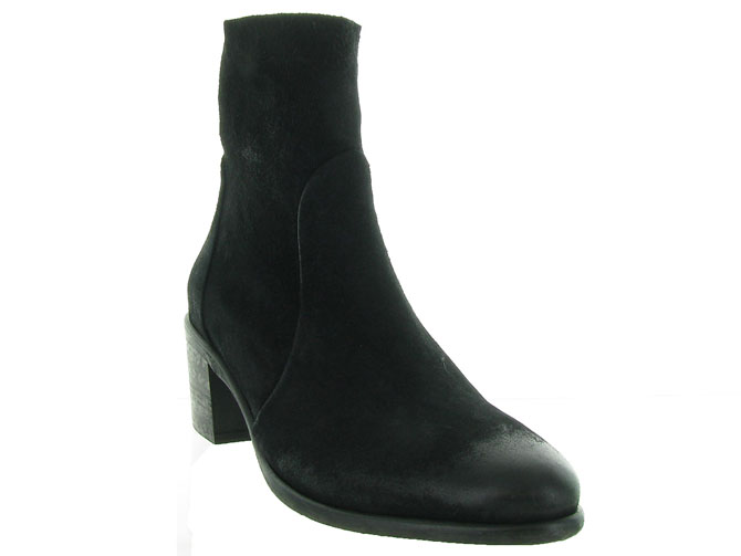 bottines et boots - Santiag - femme - Nubuck - Noir - Julie dee5249303_3