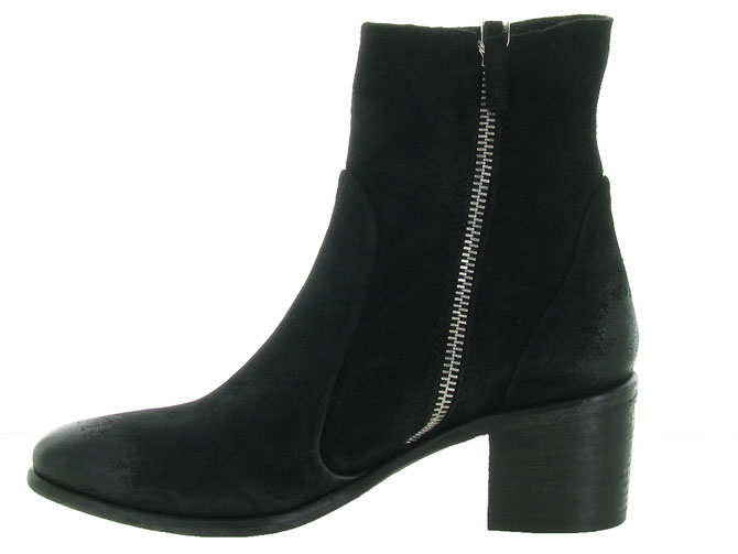 bottines et boots - Santiag - femme - Nubuck - Noir - Julie dee5249303_4