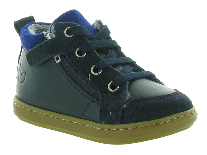 chaussures bebe du 18 au 27 - Semelle souple - bebe garcon - Cuir - Bleu - Shoo pom