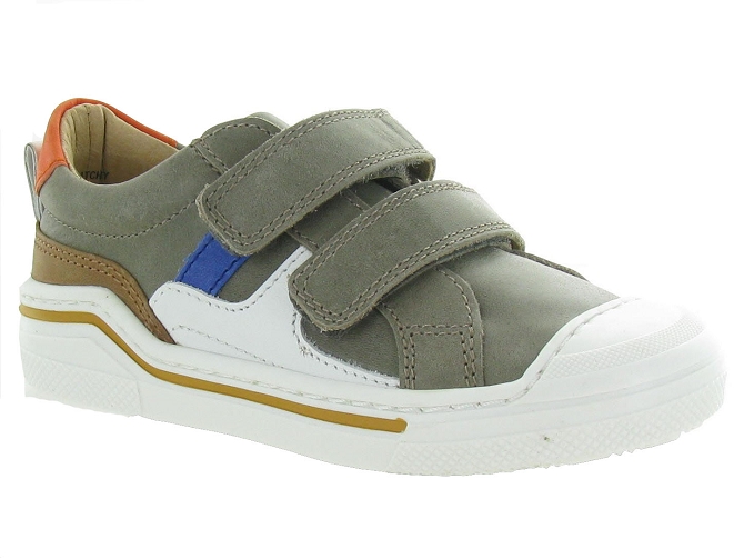 chaussures a scratch -  - junior garcon - Cuir - Beige - Shoo pom