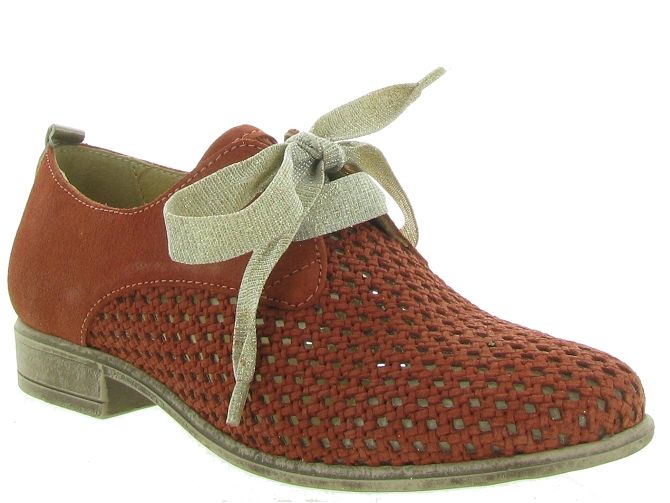 chaussures a lacets - Derby chic - femme - Nubuck - Orange - Minka design