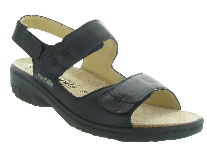 sandales et nu pieds - Confort - femme - Cuir - Noir - Mephisto