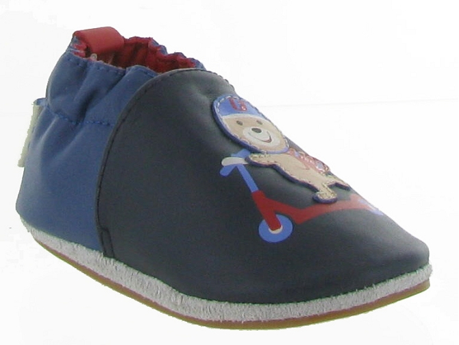 chaussons et pantoufles -  - bebe garcon - Cuir - Bleu - Robeez