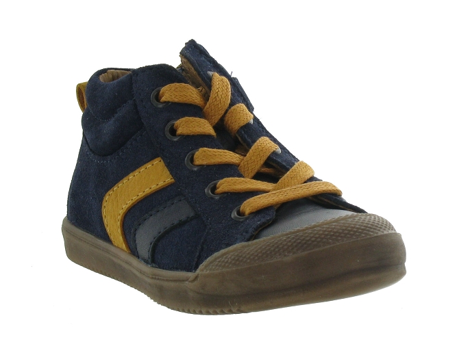 chaussures a lacets -  - junior garcon - Cuir - Bleu - Bellamy