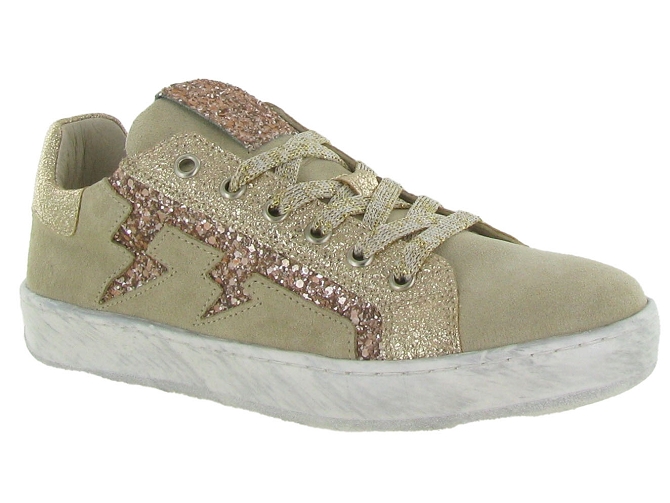 chaussures a lacets -  - junior fille - Cuir - Beige - Reqins