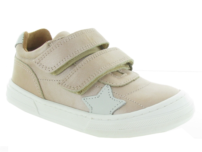 chaussures a scratch -  - junior fille - Cuir - Rose - Bisgaard