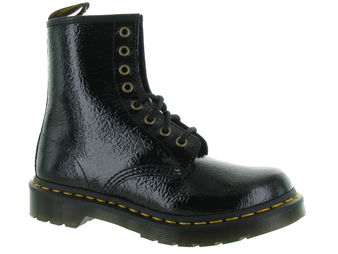 bottines et boots - Motardes & Rock and roll - femme - Cuir - Noir - Doc martens