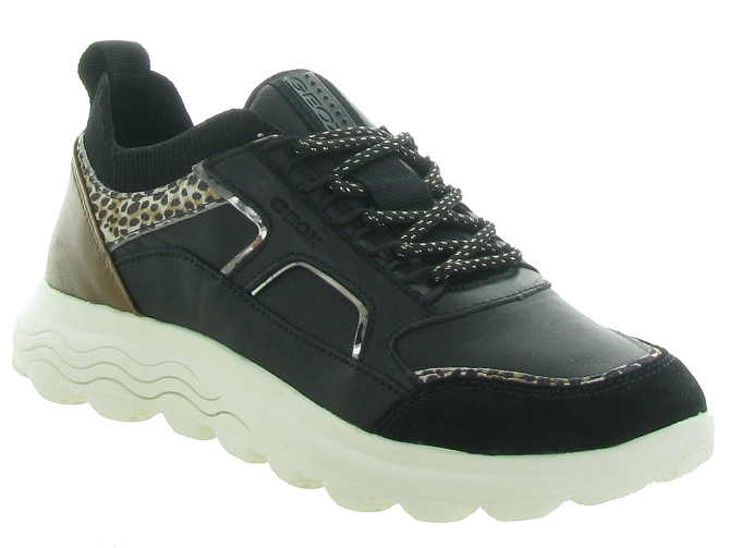 baskets et sneakers - Confort - femme - Cuir - Noir - Geox